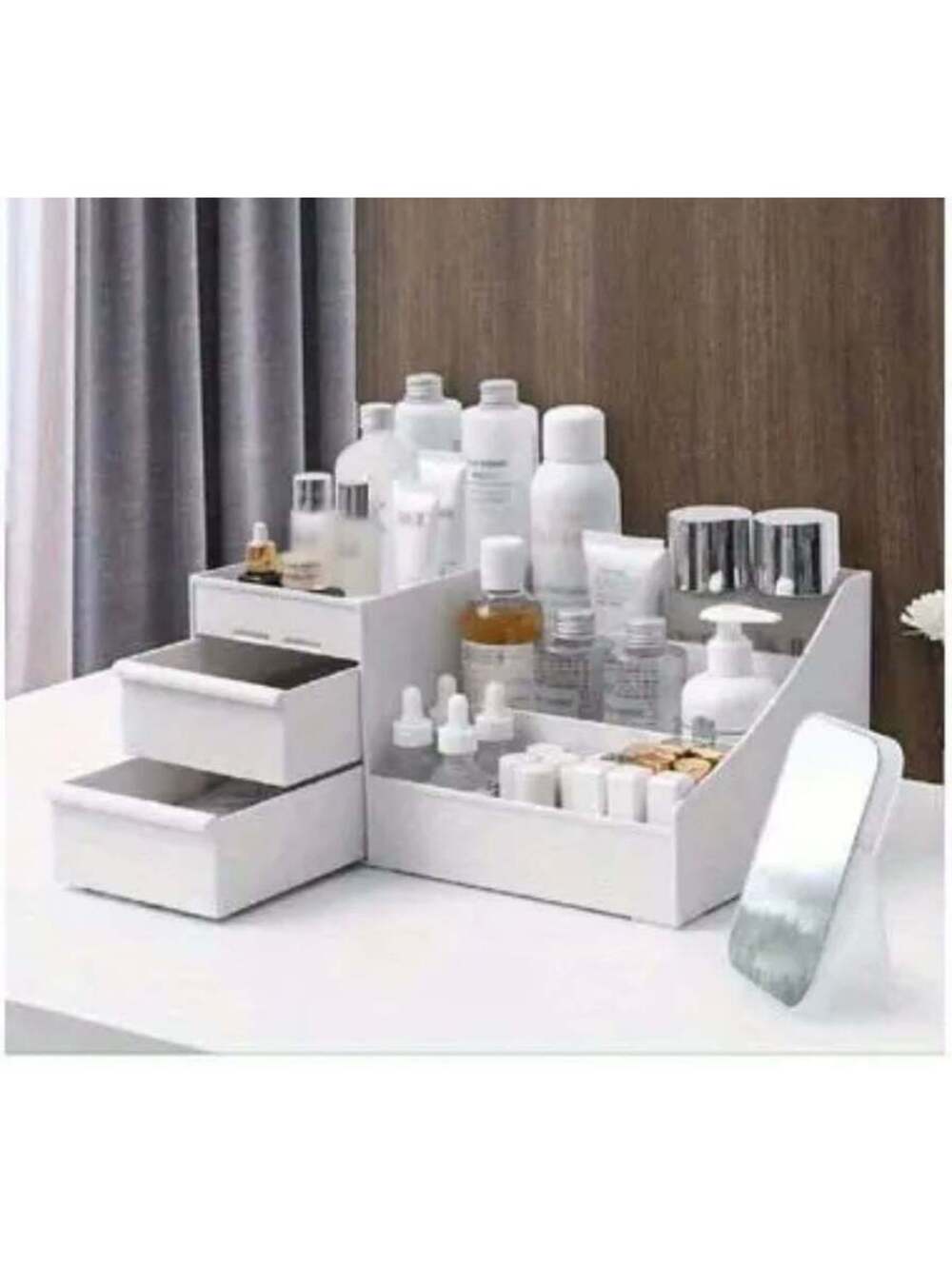 New - Large Capacity - Chic Vanity Organizer - Polished - White